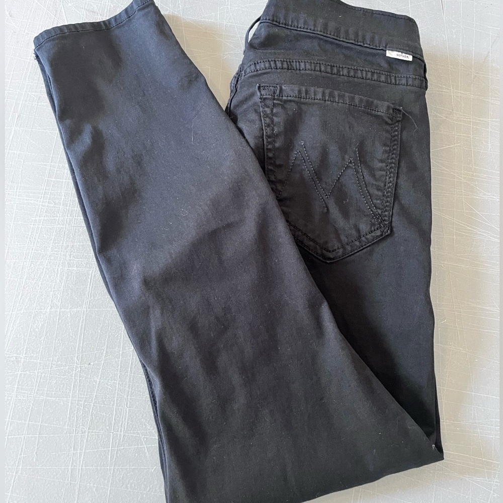MOTHER Women’s Black Jeans "The Looker" Crop Mid-Rise Denim Size 29